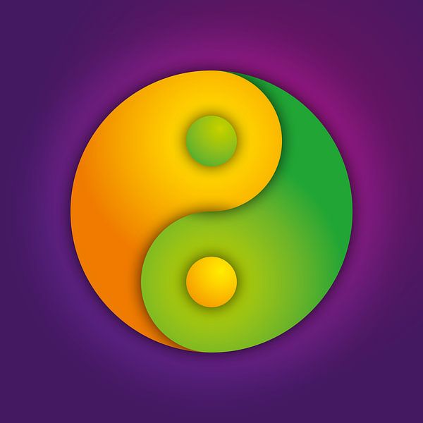 Vibrant Yin-Yang Symbol van Jörg Hausmann