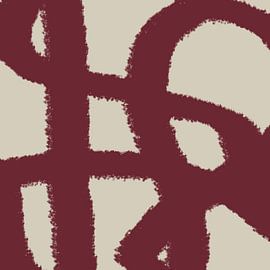 Modern abstract art. Lines in pastel colors. Warm brown on beige. by Dina Dankers