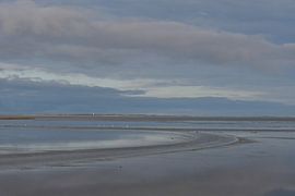 View of the mudflats near Paesens-Moddergat, Friesland by Bernard van Zwol