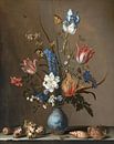 Bloemen in een Wan-Li vaas en schelpen, Balthasar van der Ast van Meesterlijcke Meesters thumbnail