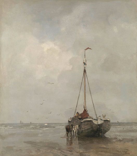 Bomschuit am Strand von Scheveningen, Jacob Maris von Meesterlijcke Meesters