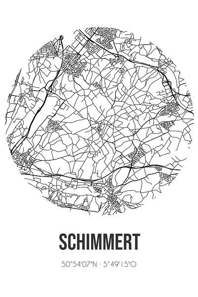 Schimmert (Limburg) | Map | Black and white by Prints of Place