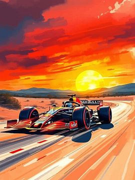 RB Racing Formula One Sunset Speeding by MIROKKU