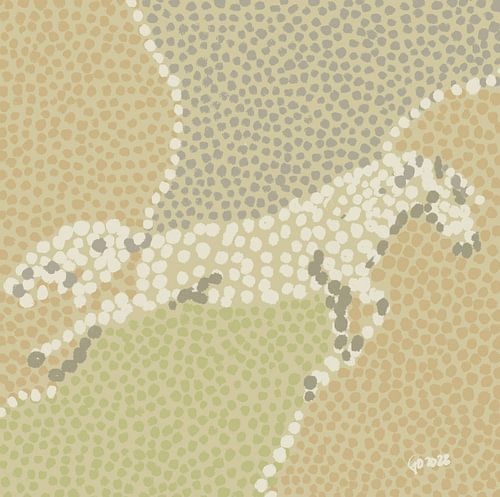 Dotted white horse by Go van Kampen