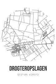 Drogteropslagen (Drenthe) | Carte | Noir et blanc sur Affiches de lieux