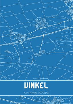 Blauwdruk | Landkaart | Vinkel (Noord-Brabant) van Rezona