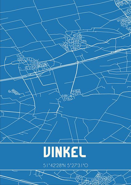 Blueprint | Map | Vinkel (North Brabant) by Prints of Place