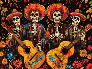Mexican mariachi band on Dia de los Muertos by Frank Daske | Foto & Design