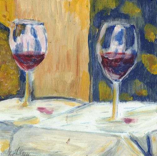 Stillleben mit Rotwein