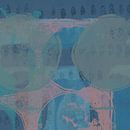 Abstracte vormen in roze, blauw, groenblauw I van Dina Dankers thumbnail