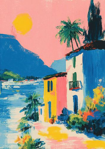 Tropisch huis aan zee Abstract