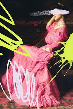 Neonpinkjurk Verhouding2x3 van Grace Digital Art Co
