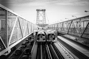 Williamsburg Bridge, New York in zwart-wit van Sascha Kilmer