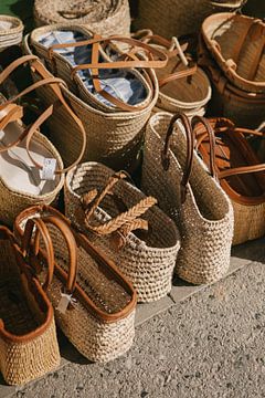 Wicker bags on the street of Santanyi - Mallorca by Photo Atelier