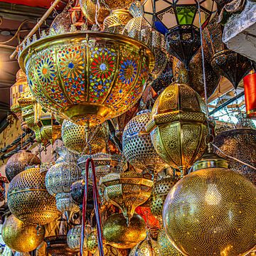 Messing Lampen im Souk von Marrakesch von Dieter Walther