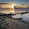 Coucher de soleil sur la mer des Wadden sur peterheinspictures