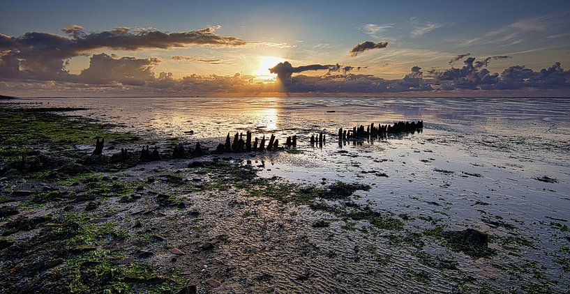 Sunset at the Wadden Sea by peterheinspictures