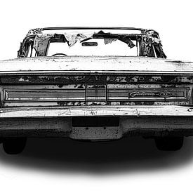 Ford Galaxy 500 Convertible - in black and white by Ton van Waard - Pro-Moois