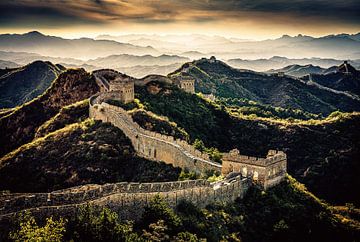 Grote Muur van China in het avondlicht van Dieter Reichelt