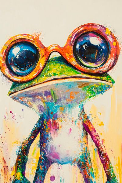 Saut coloré - grenouille à lunettes par Poster Art Shop