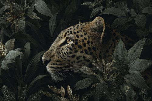 Leopard in Leaf Shade Creeping Moment of Silence
