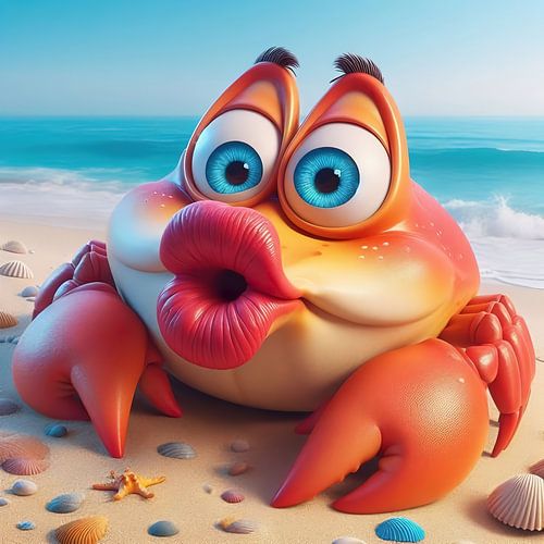 De blozende strandkrab