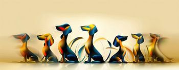 Teckels en danse en ligne