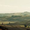 Prachtig heuvelachtig Toscaans landschap met afgelegen boerderijen van Besa Art