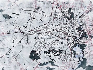 Kaart van Görlitz in de stijl 'White Winter' van Maporia