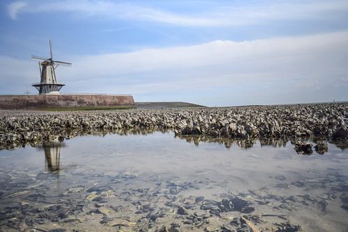 Molen aan het strand in Vlissingen von Kim de Been