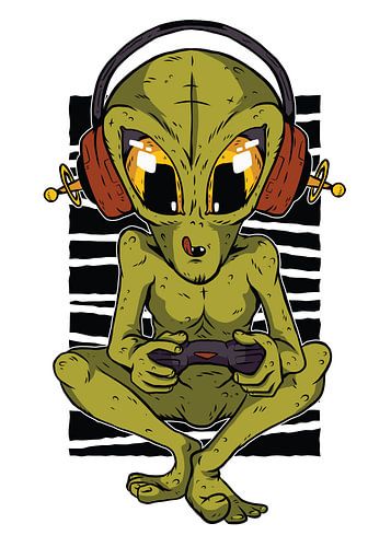 Computer game Alien | gift and youth room wall decoration for gamers