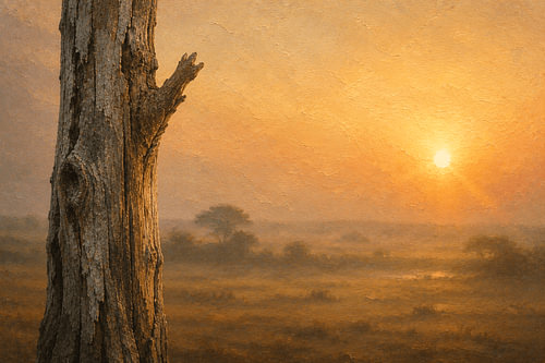 Weathered Trunk of a Lone Savanna Tree, Sumba I Indonesia I Minimalist Fine Art