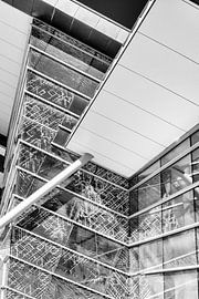 Train station Antequera-Santa Ana Spain in black and white by Marianne van der Zee