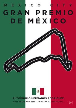Ma piste de course F1 Mexique Poster minimal sur Chungkong Art