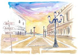 Per San Marco - Panneau indicateur sur la place Saint-Marc à Venise Italie