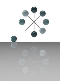 Driedimensionaal zwevend wiel met surrealistisch effect