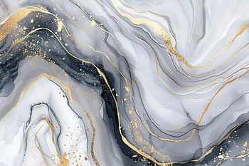 Goud Marmer Abstract Kunstwerk