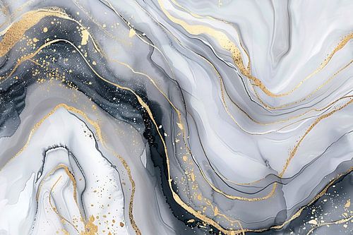 Goud Marmer Abstract Kunstwerk
