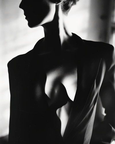 Stijlvol boudoir portret in zwart-wit