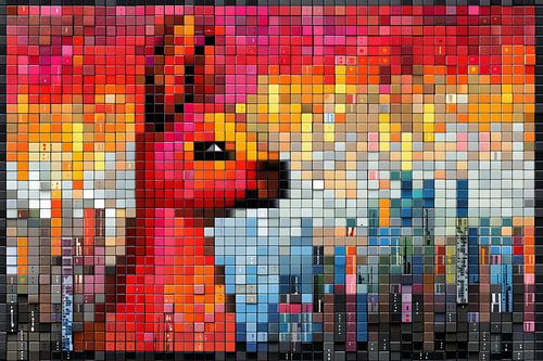 Rode Vos op Stenen Muur