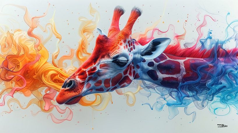alcohol ink - giraffe by Gelissen Artworks