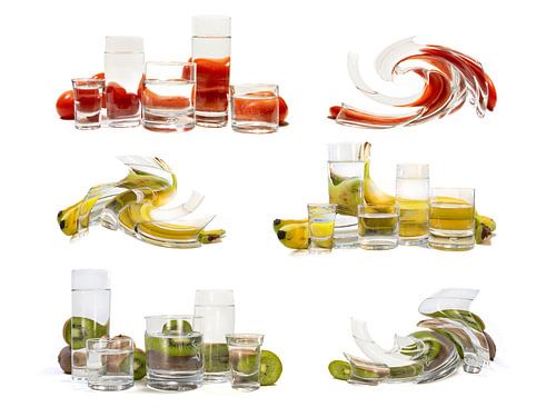 Collage voor keuken - Bananen Tomaten Kiwi