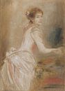 FRANZ VON LENBACH, Bildnis einer jungen Dame im weißen Kleid, ca. 1880-90 von Atelier Liesjes Miniaturansicht