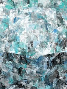Abstract in blauw tinten