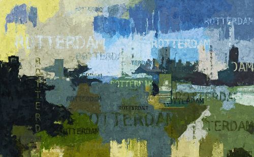 Rotterdam in een abstract werk