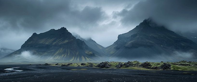 Bergpanorama von fernlichtsicht