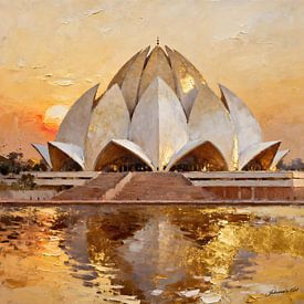 Lotus Temple, New Delhi, India sur Johannas Art Creations