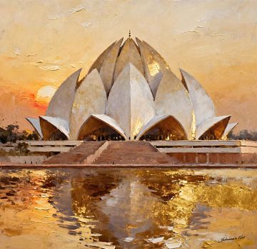 Lotus Temple, New Delhi, India by Johannas Art Creations