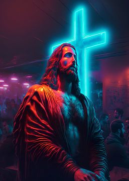 Jezus in bar Pop Art van WpapArtist WPAP Artist