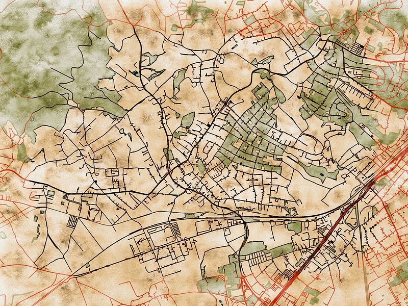 Map of Leonding with the style 'Serene Summer' by Maporia